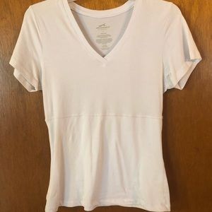 White V Neck Tummy Control Top-L